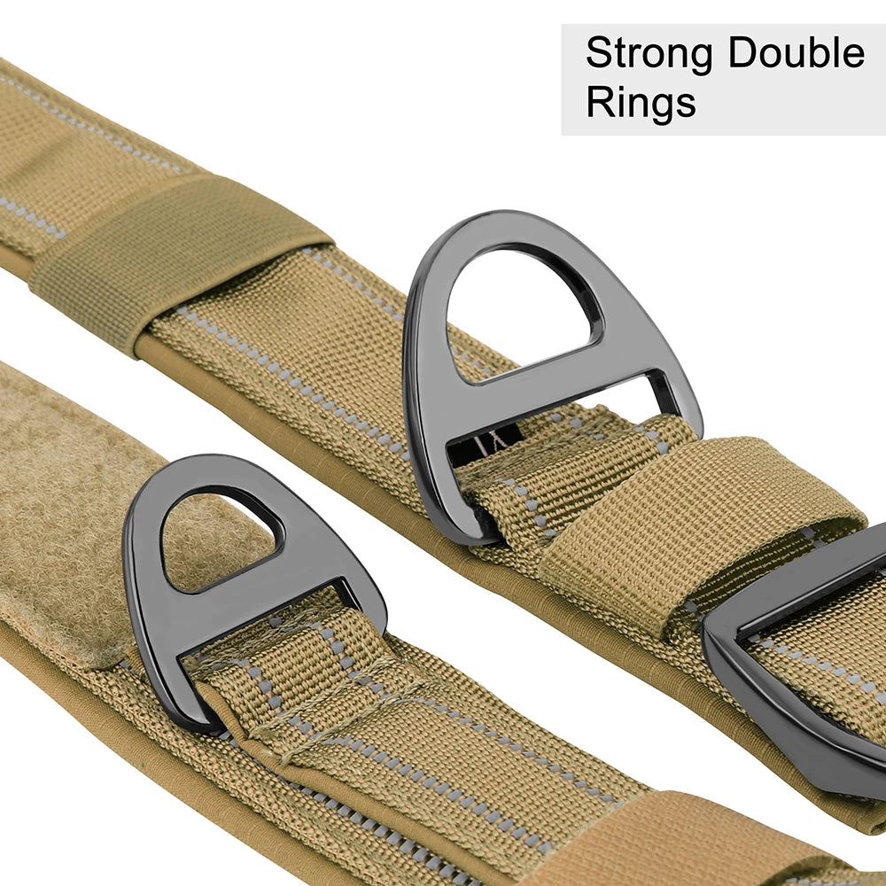 Military Tactical Dog Collar Nylon Wide Pet Training Collars Necklace With Handle Strong For Medium Large Dogs French Bulldog