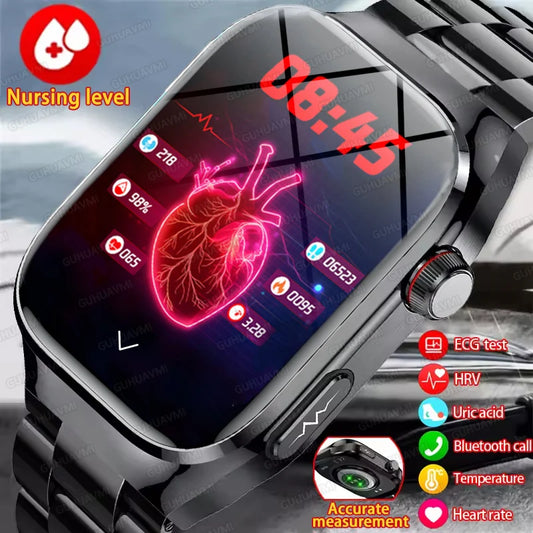 Novo 2025 para Huawei Três altas pressão arterial Smartwatch ECG Ácido Úrico Frequência Cardíaca Relógio Análise Corporal Monitoramento de Saúde Relógios
