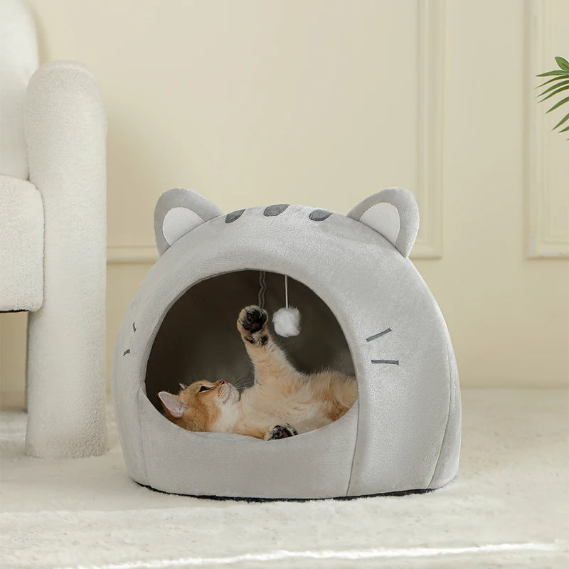 Cama super para gatos, casa quente para animais de estimação, caverna para gatinhos, almofada, casa para gatos, cesta para cães dormirem, tenda, tapete para cães pequenos, suprimentos, cama para gatos