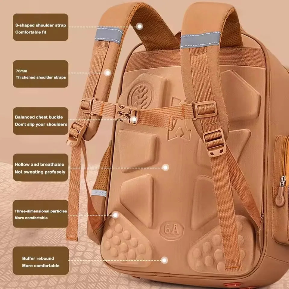 Mochila Capivara à prova d'água, grande capacidade, mochila escolar para aliviar o peso, proteção da coluna, alças alargadas, mochila para estudantes