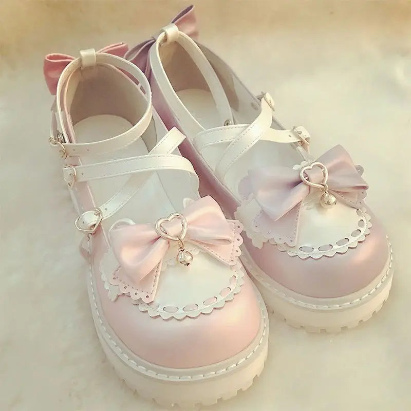 Novos sapatos Lolita Outono 2025 com laço fofo e macio para meninas selvagens estilo universitário JK uniforme cabeça redonda sapatos pequenos de couro sapatos kawaii