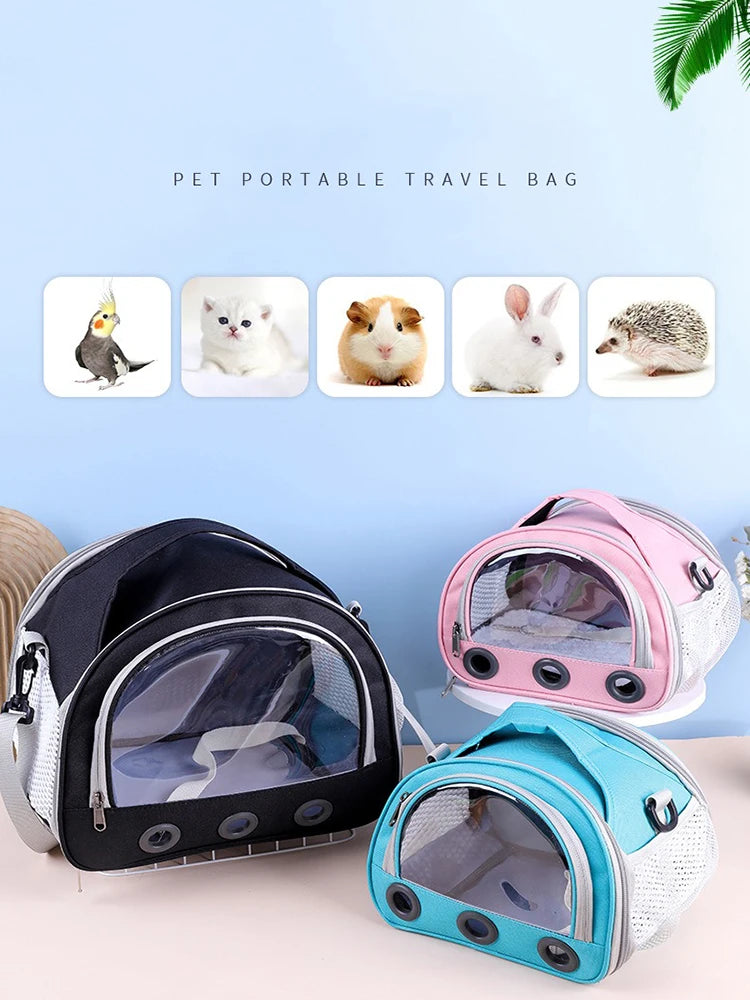 Bolsa de transporte para cães, gatos, pássaros e coelhos com almofada de algodão grosso, mochila de aviação para animais de estimação, bolsa de viagem portátil anti-sufocante, bolsa para cães de estimação