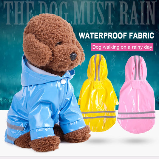 Capa de chuva para cachorro, roupas refletivas para filhotes de estimação, jaqueta de chuva para cachorro pequeno, à prova d'água, yorkshire, poodle, bichon, pomeranian, schnauzer, corgi