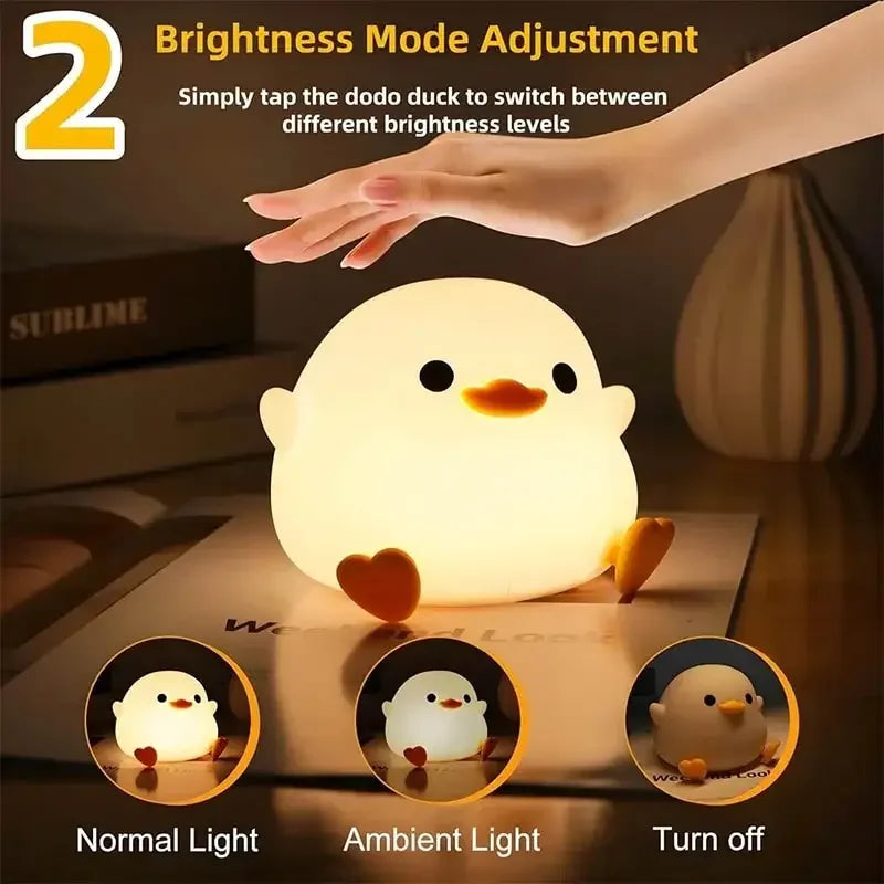 Luz noturna de silicone macio - USB recarregável, controle de toque, lâmpada de cabeceira regulável em 3 níveis para berçário, crianças, bebês e decoração de presentes