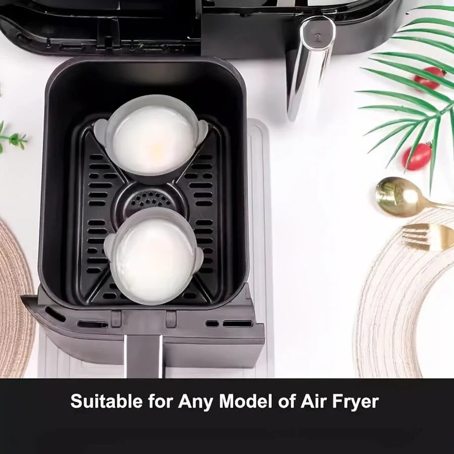 1 peça/4 peças de molde de silicone para fritadeira a ar, copos para cozimento de ovos