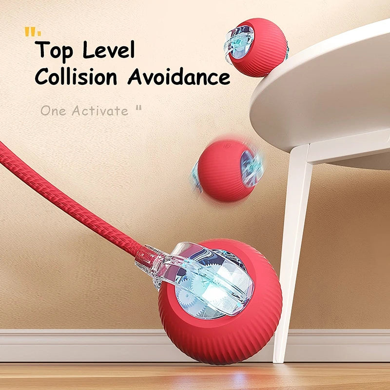 Bola de brinquedo interativa para gatos, bola rolante automática, rabo falso, brinquedo elétrico inteligente recarregável para animais de estimação, treinamento para cães e gatos, imitação de rato