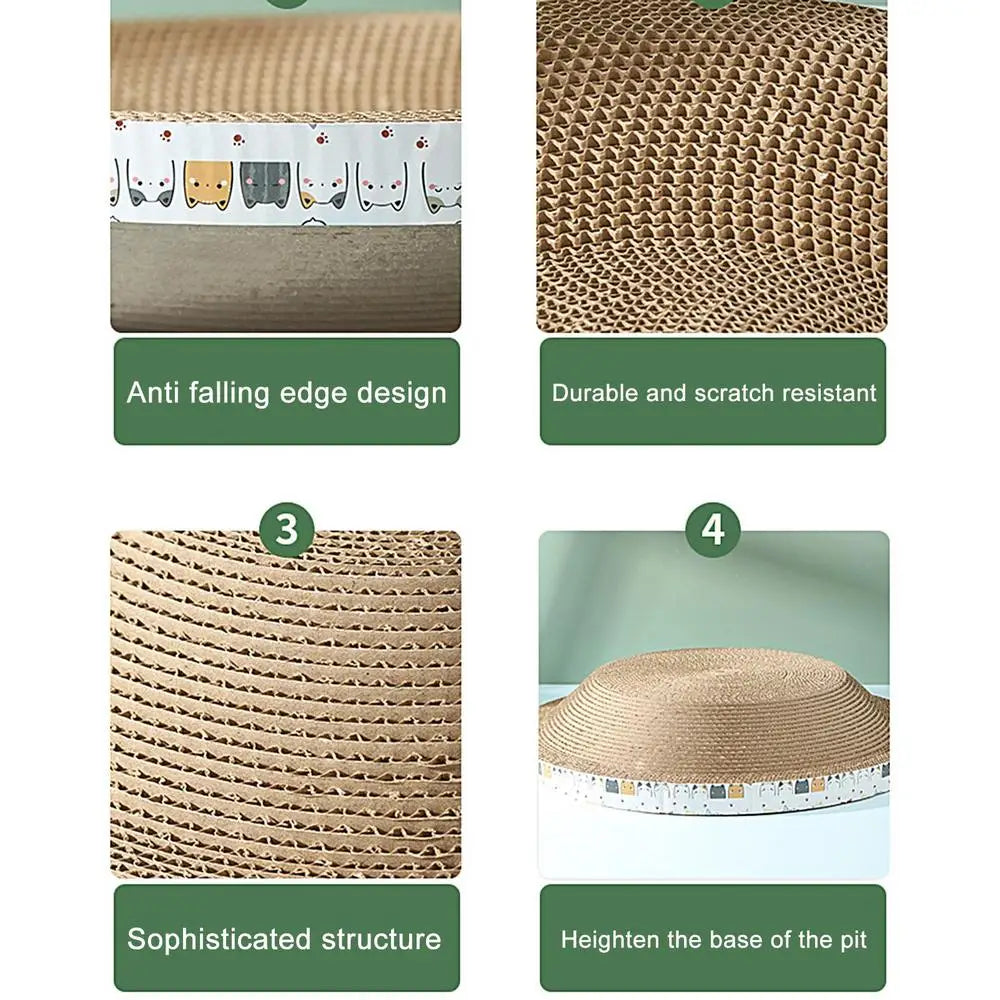 Arranhador de papelão para gatos, durável, em formato de tigela, de alta densidade, para gatos de interior, móveis para gatos de interior, poste para arranhar