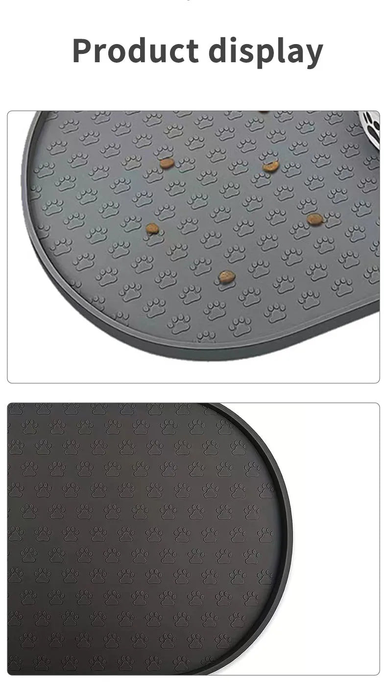 Tapetes para refeições de animais de estimação disponíveis em 6 cores, tapetes para alimentação de cães, tapetes para alimentação de cães de estimação, material de silicone, formato oval, fácil de limpar