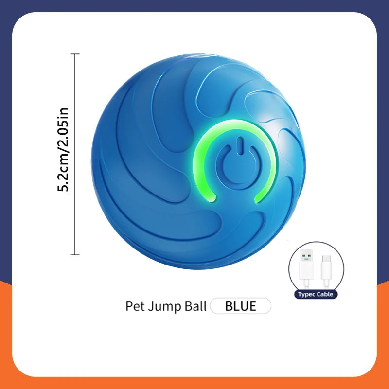 Bola de brinquedo inteligente para cachorro, brinquedo eletrônico interativo automático para animais de estimação, com rolamento, recarregável por USB, que salta para filhotes e cães grandes, brinquedo de mastigar