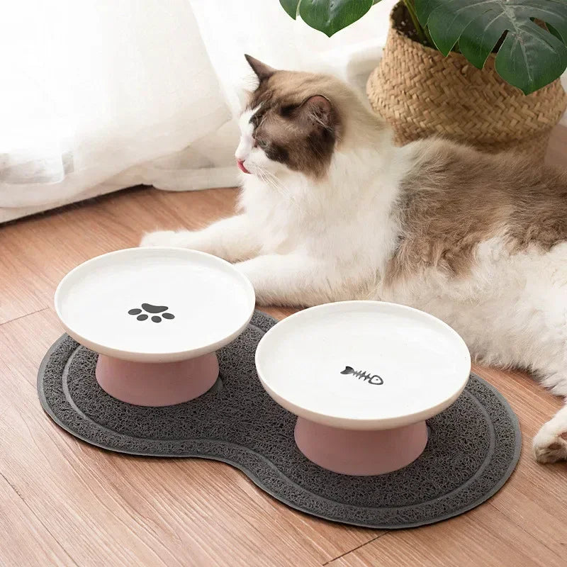 Tigelas para cães e gatos, tigelas de comida para animais de estimação, tigela de água para cães, tigela alimentadora para animais de estimação, gatos, cerâmica, gatinhos, tigela alimentadora, acessórios para pratos de animais de estimação