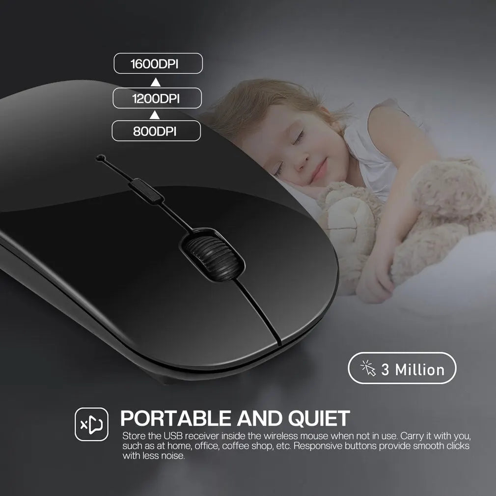 Mouse gamer sem fio, silencioso e mágico, adequado para laptops e tablets, com versões alimentadas por bateria e recarregáveis