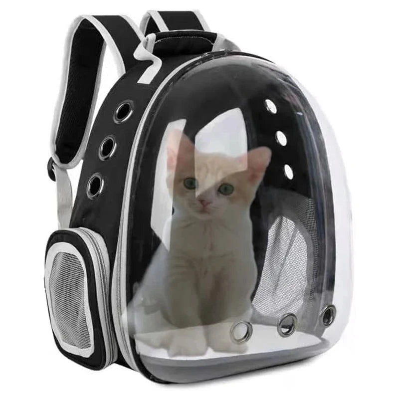 Mochila para transporte de animais de estimação, cápsula transparente, mochila para animais de estimação, filhotes, gatinhos, pássaros, transportadora respirável para viagem