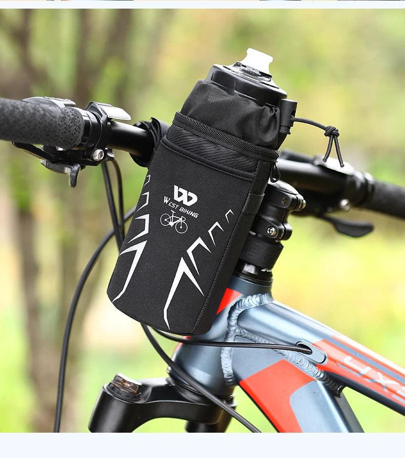 WEST BIKING Suporte para Garrafa de Bicicleta Ciclismo Garrafa de Água Bolsa Refletiva Chaleira MTB Bicicleta de Estrada Bolsa de Guidão Acessórios