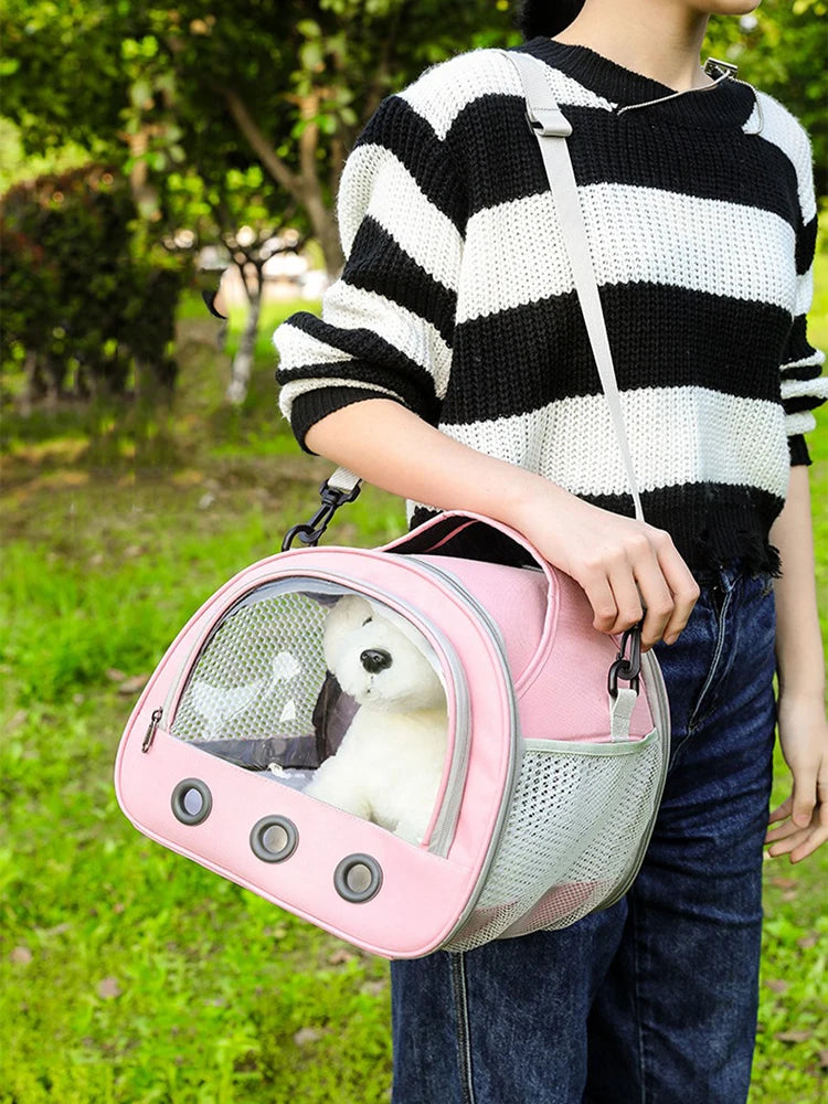 Bolsa de transporte para cães, gatos, pássaros e coelhos com almofada de algodão grosso, mochila de aviação para animais de estimação, bolsa de viagem portátil anti-sufocante, bolsa para cães de estimação
