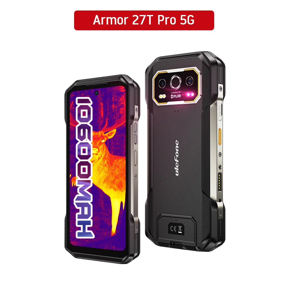 Ulefone Armor 27T Pro 5G, telefone robusto, 10600mAh, Android 14, smartphone com câmera noturna de 50MP+64MP, 6,78" 120Hz, 24GB+256GB NFC