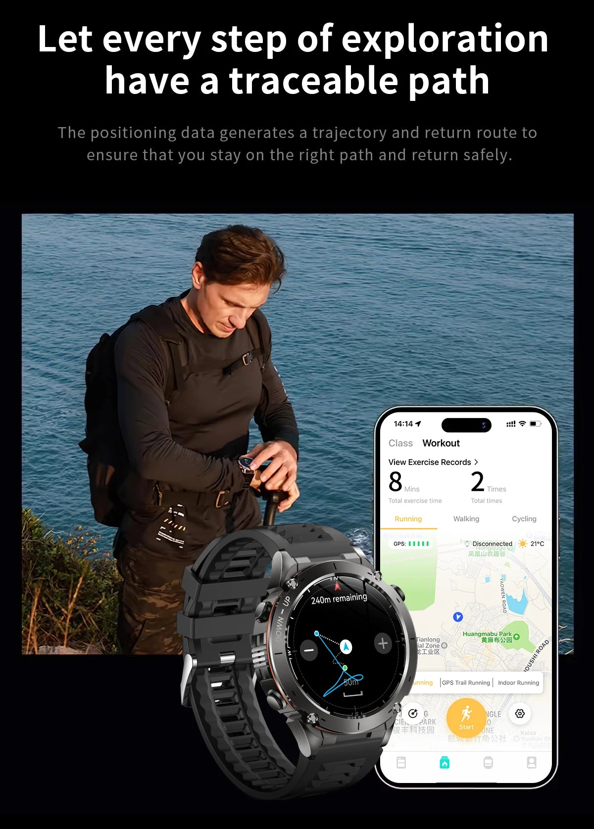 Novo relógio inteligente Xiaomi IOS Ultra GPS 2025, à prova d'água, 10ATM, com bússola GNSS de banda dupla integrada, esportivo militar, masculino, pulseira de natação