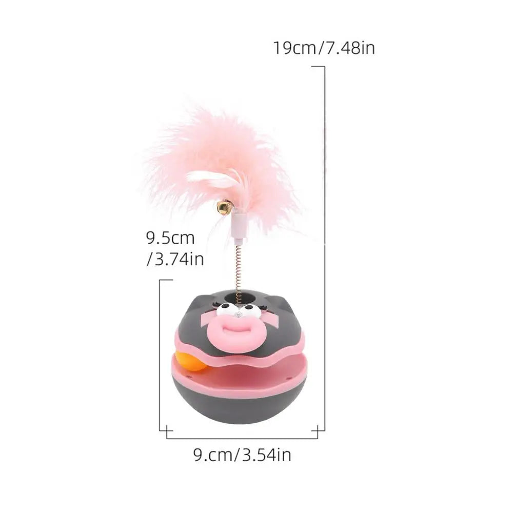 Brinquedos interativos para gatos, brinquedo interativo para gatos, bola giratória, acessórios para gatinhos com sino de penas, suprimentos para animais de estimação, jogos de enriquecimento para ambientes internos