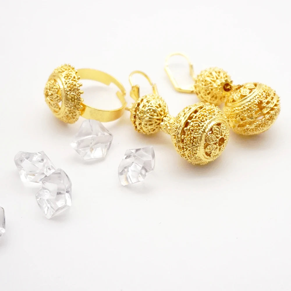 Conjuntos de joias finas 2023 para mulheres, presentes de casamento, colar, pulseira, brincos, anel, joias com contas africanas