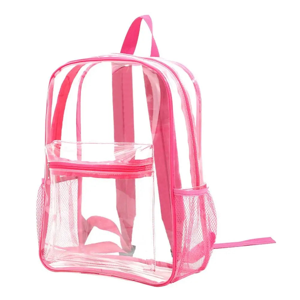 Mochila transparente de PVC para esportes ao ar livre, fitness, casual, viagem, visível, grande capacidade, à prova d'água, bolsa de ombro