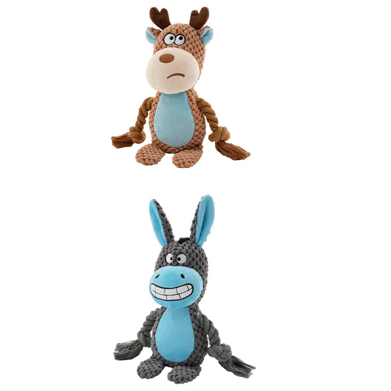 Brinquedo interativo de pelúcia cru para cachorro pequeno, indestrutível, resistente a mordidas, som de chocalho para cachorros que rangem, brinquedos para animais de estimação