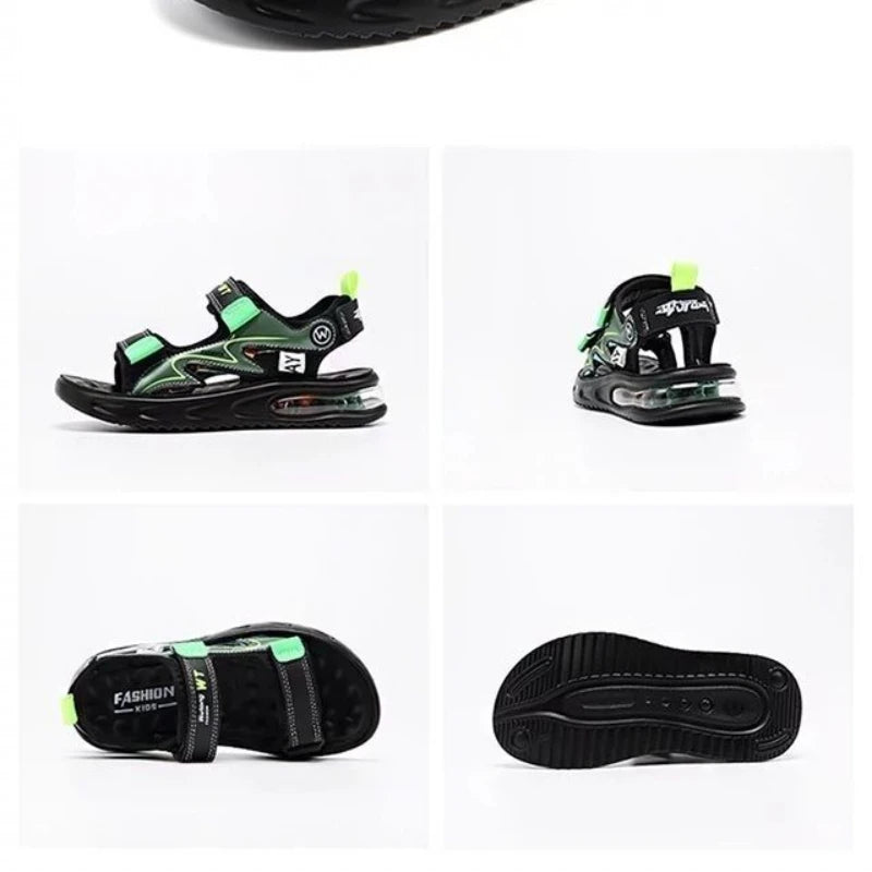 Sandálias infantis da moda 2025, sapatos para bebês, meninos, sola macia, antiderrapantes, sandálias para meninos e meninas, sapatos infantis para verão, praia, 3 a 14 anos
