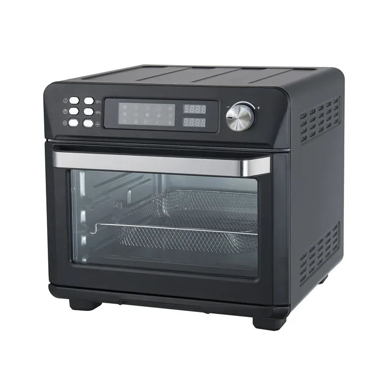 %a Tela digital de 24L, aquecedor de fritadeira elétrica multifuncional, fritadeira de ar personalizada preta e prateada de grande capacidade