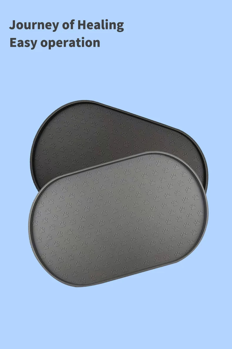 Tapetes para refeições de animais de estimação disponíveis em 6 cores, tapetes para alimentação de cães, tapetes para alimentação de cães de estimação, material de silicone, formato oval, fácil de limpar