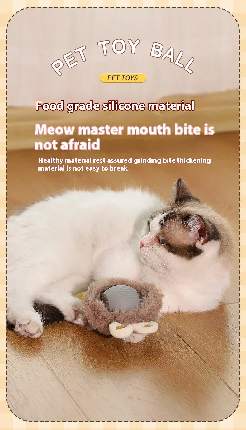 Brinquedos inteligentes interativos para gatos, bola elétrica com rolamento automático para gatos, gatinhos, animais de estimação, treinamento automático, brinquedo recarregável por USB