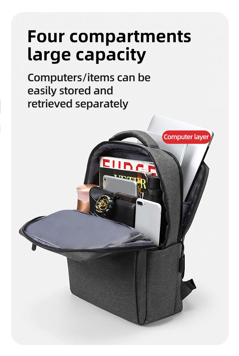 Mochila para laptop 40L durável de 17 polegadas para homens e mulheres com porta de carregador USB e capa para bagagem, bolsa resistente para faculdade para Macbook