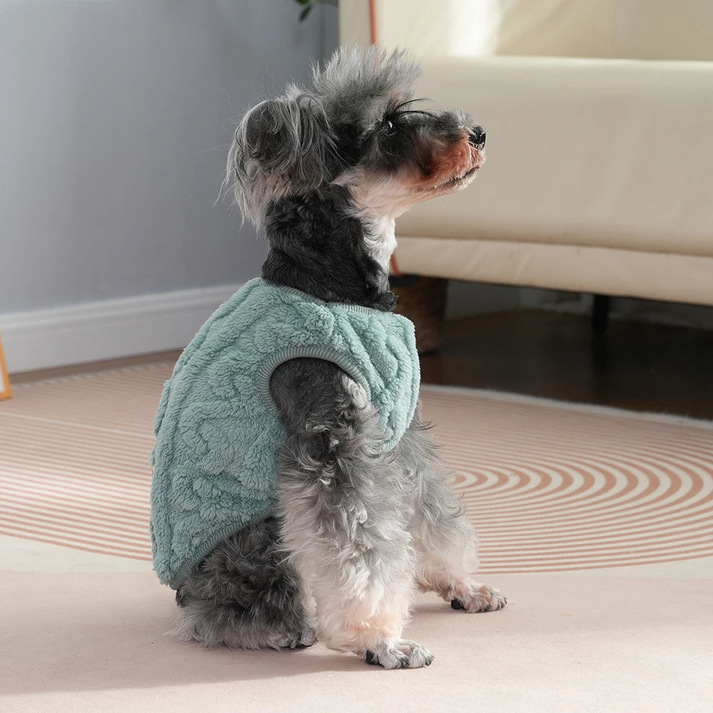 Roupas de lã macia para cães pequenos, suéter para gatos, outono e inverno, colete quente para filhotes, traje para buldogue francês e yorkshire