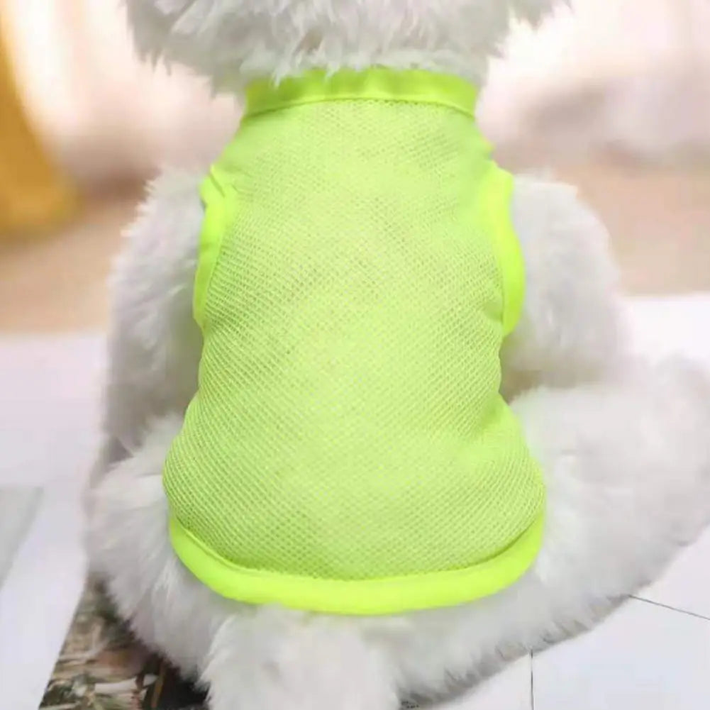 Camiseta para cachorro, tecido de malha respirável e de secagem rápida, camiseta para filhotes para o verão