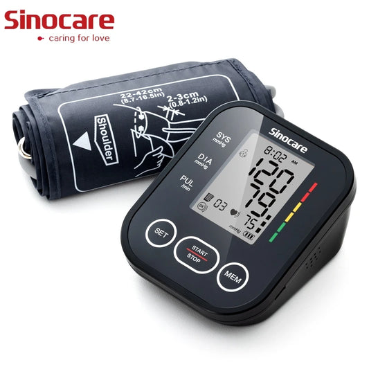 Monitor de pressão arterial Sinocare Tonômetro digital Medidor de pressão arterial de braço automático Esfigmomanômetro médico de pulso