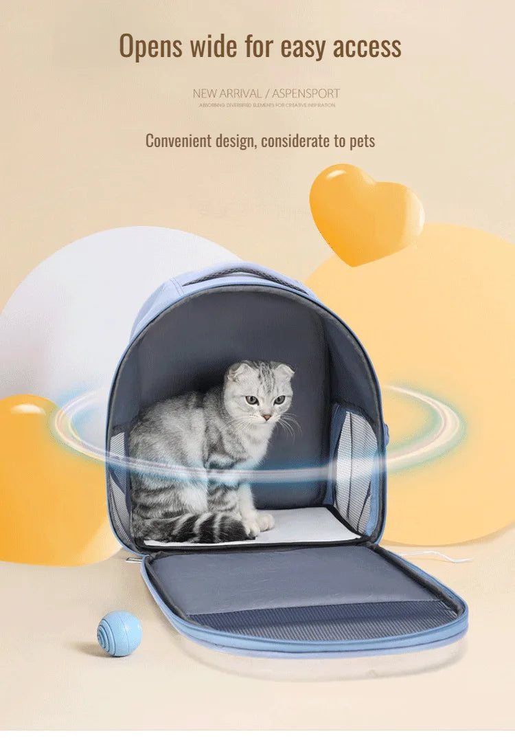 Mochila para gatos de grande capacidade para atividades ao ar livre - Mochila portátil de ombro para animais de estimação, respirável, confortável para viagens/caminhadas, fácil de transportar