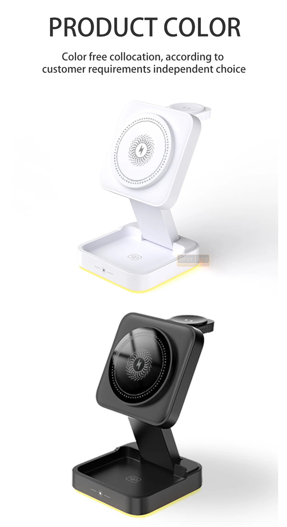 Suporte magnético dobrável 3 em 1 para carregador sem fio para iPhone 16, 15, 14, 13, 12, iWatch 9, AirPods 3 e 2, suporte para estação de carregamento rápido