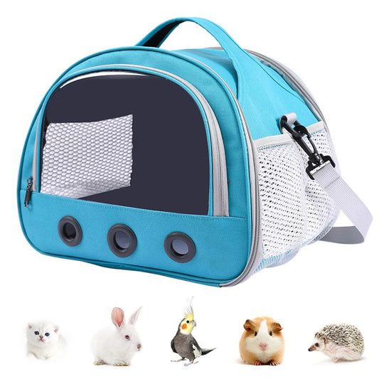 Bolsa de transporte para cães, gatos, pássaros e coelhos com almofada de algodão grosso, mochila de aviação para animais de estimação, bolsa de viagem portátil anti-sufocante, bolsa para cães de estimação