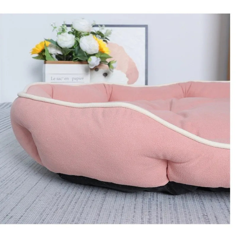 Solid Color Non Slip Soft Breathable High Rebound Dog Golden Fur Shiba Inu Mattress Sleeping Bed Large Dog Pet Bed Pet Supplies