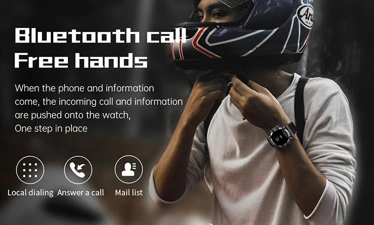 Relógio inteligente esportivo de fitness redondo masculino de 1,39 polegadas com Bluetooth para chamadas e voz com IA IP68 à prova d'água