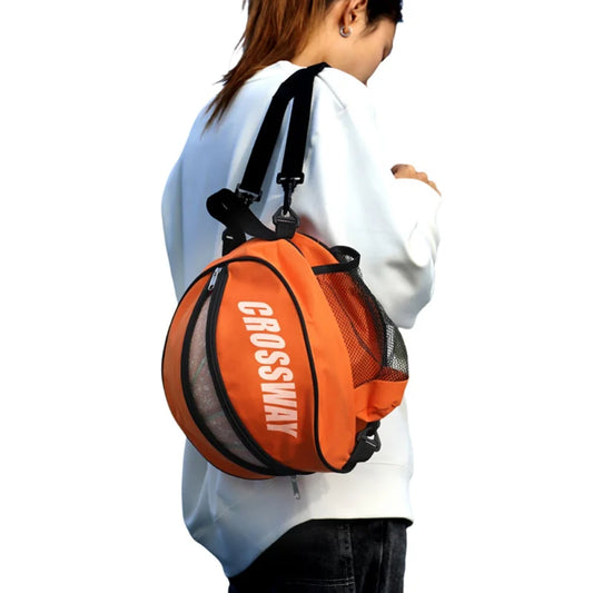 1 peça alça de ombro ajustável 2 bolsos laterais de malha bolsa de basquete bolsa de bola esportiva bolsa de futebol bolsa de ombro suporte transportadora