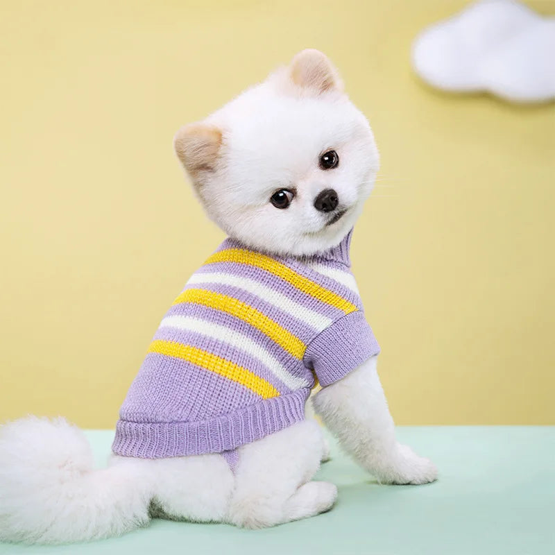 Suéteres para filhotes de cachorro para cães pequenos e médios, roupas para gatos, inverno, quente, pet, gola alta, colete para chihuahua, casaco macio yorkie, jaqueta de pelúcia