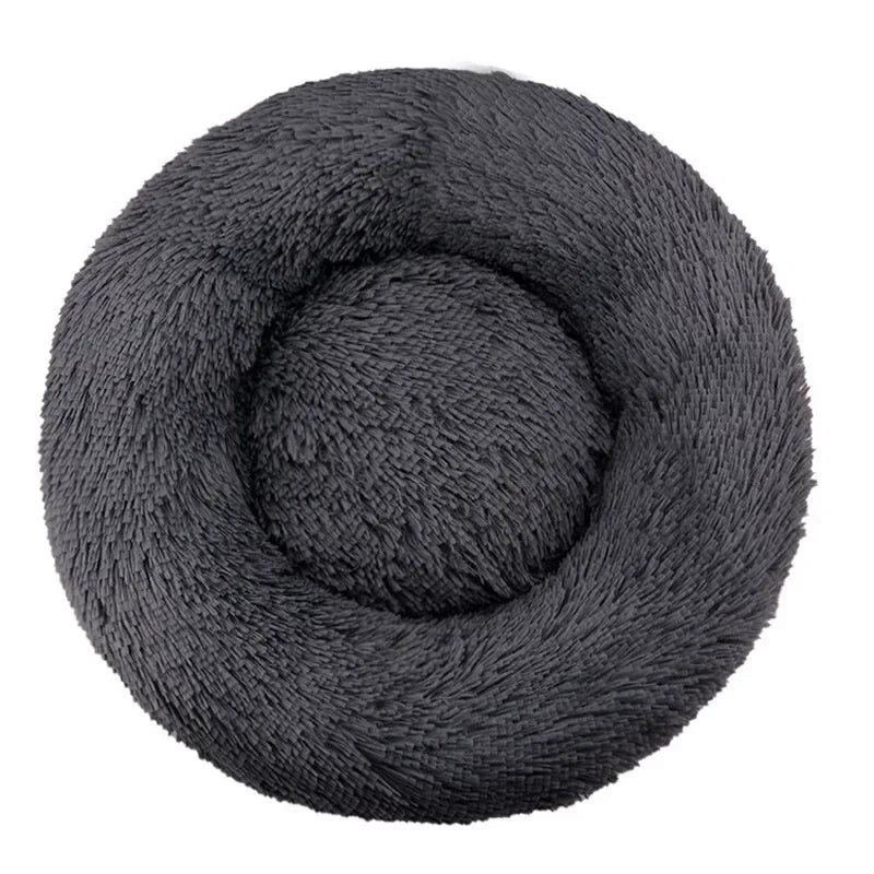 Cama redonda para animais de estimação para cães grandes, médios e pequenos, cama macia para gatos, cama longa e macia para cães, casa para cães, casa quente para dormir no inverno