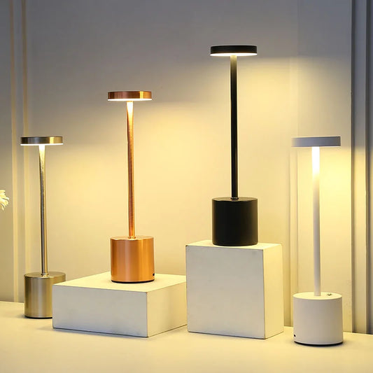 Abajur de mesa USB recarregável sem fio, abajur com luz noturna sensível ao toque, decoração para casa, abajur retrô portátil para quarto