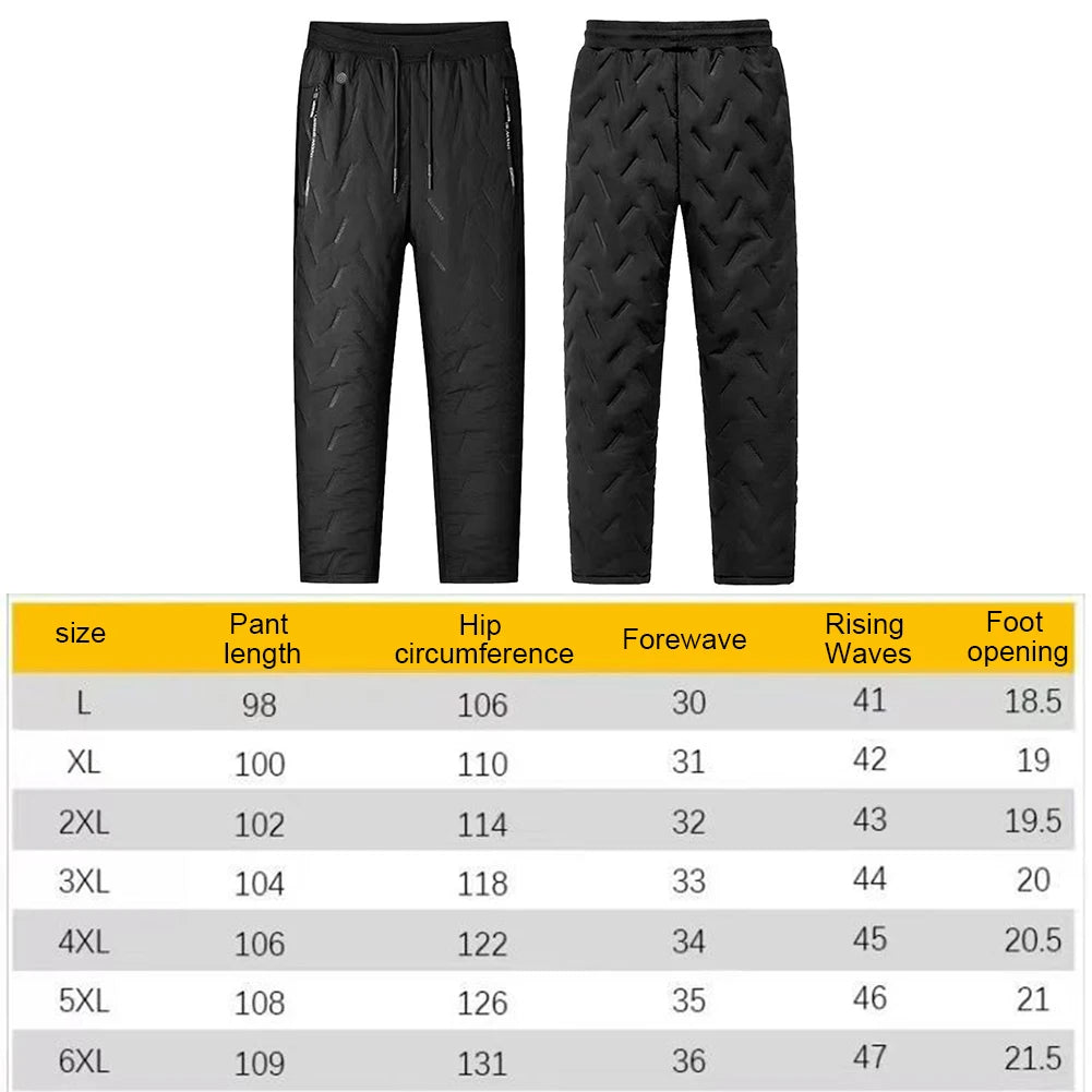 Calças aquecidas unissex, 10 zonas de aquecimento, calças elétricas aquecidas, 3 modos de temperatura, roupas elétricas de inverno à prova d'água