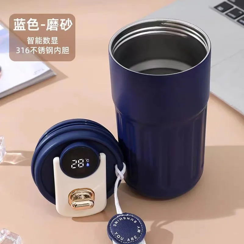 Caneca térmica de aço inoxidável com visor de temperatura, caneca de café inteligente para carro, caneca térmica para presente