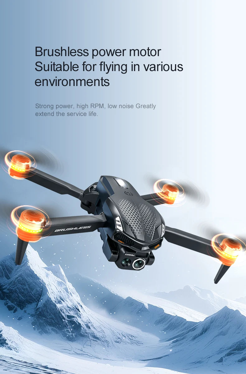 Drone S168 RC 2025 com tela de 2,4 polegadas, motor sem escova, câmeras duplas 8K HD, posicionamento de fluxo óptico, aeronave de brinquedo com prevenção inteligente