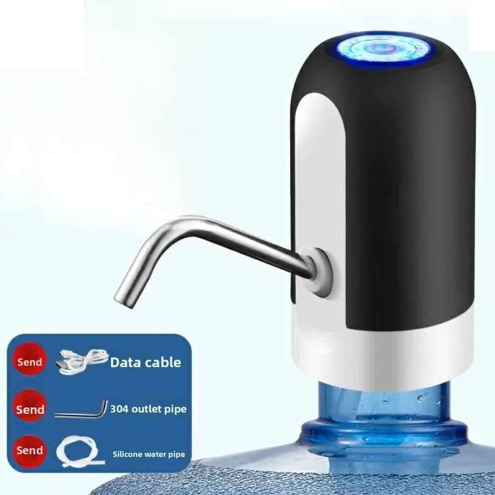 Bomba de água recarregável USB para garrafa de água de 5 galões, dispensador de água elétrico portátil para acampamento, reutilizável