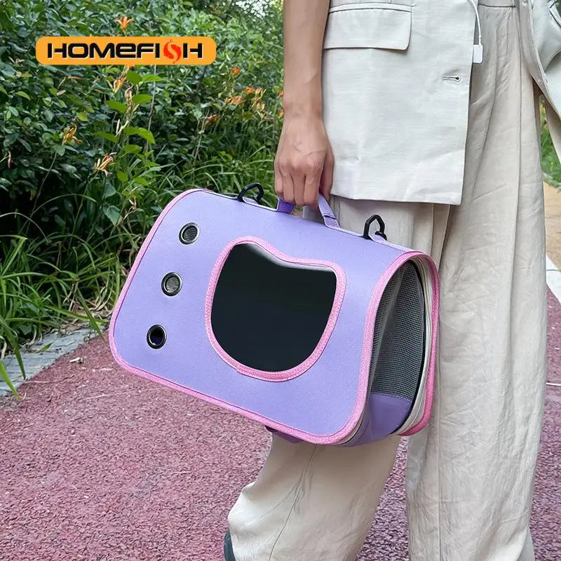 Bolsa de transporte portátil para animais de estimação para cães e gatos pequenos, bolsa dobrável para gatos ao ar livre, bolsa de ombro respirável para gatos, bolsa de transporte para gatinhos