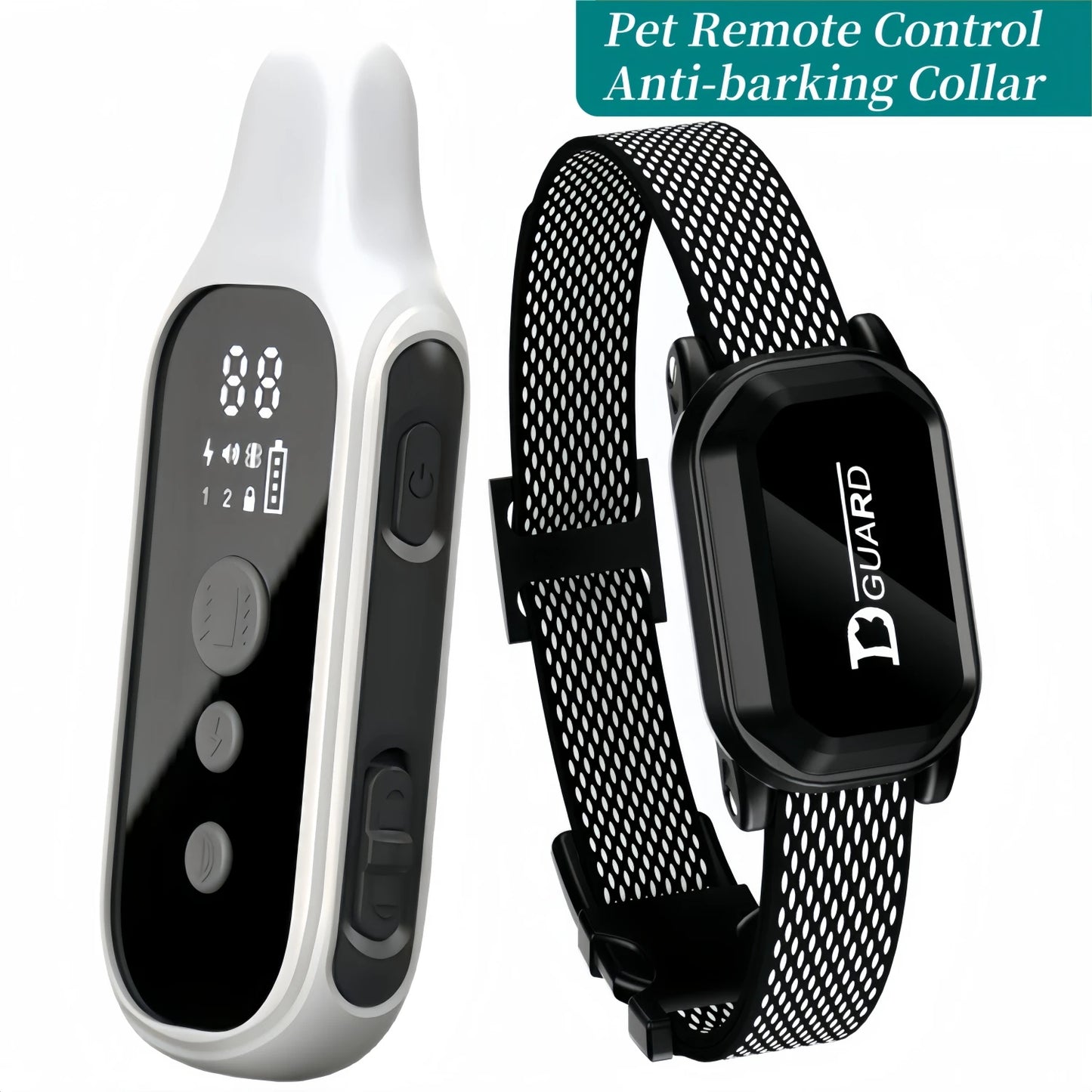 Electric Dog Training Collar Digital Rechargeable Remote Control IPX7 Waterproof Vibrator Pet Dog Bark Stop Shock Collar