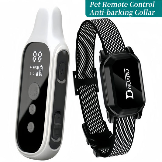 Electric Dog Training Collar Digital Rechargeable Remote Control IPX7 Waterproof Vibrator Pet Dog Bark Stop Shock Collar