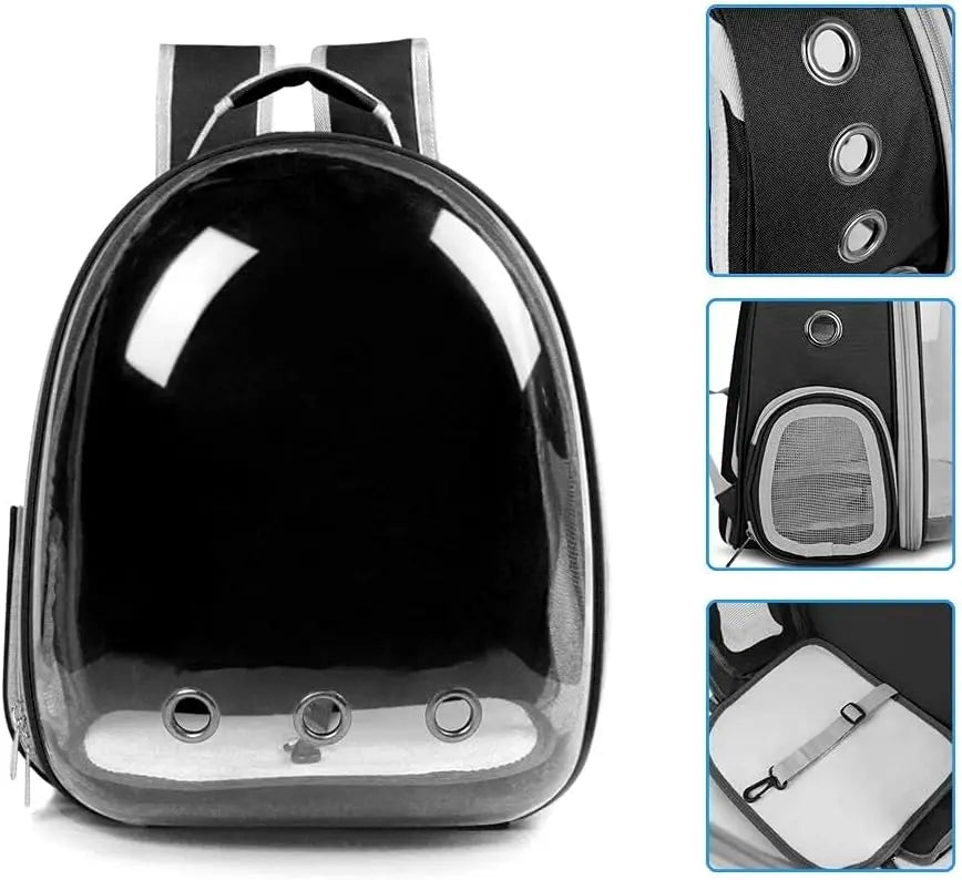 Mochila para gatos, bolsa respirável, cápsula transparente, portátil, para viagem ao ar livre, bolsa de ombro para animais de estimação, mochila para animais de estimação