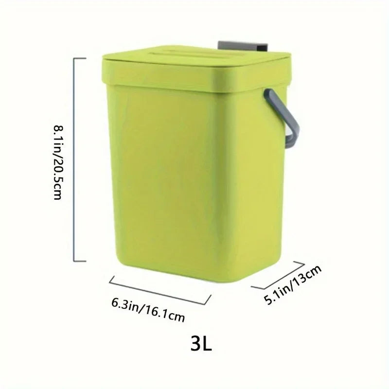 Lixeira compacta e silenciosa - 3/5L, lixeira selada ecológica para cozinha e escritório, sem necessidade de eletricidade
